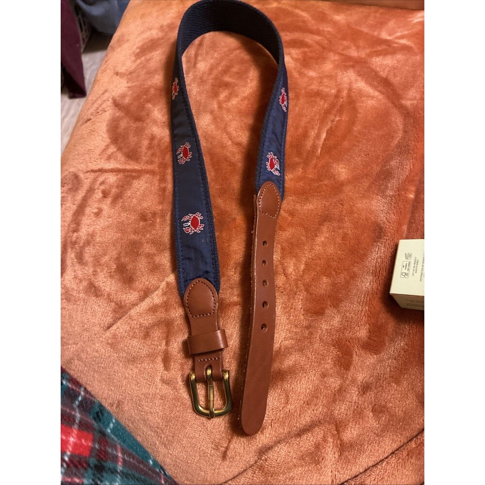 Leather Man Ltd Youth belt 26 Blue Canvas Leather Lobster Boys - Picture 6 of 7